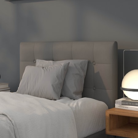 Flash Furniture Headboard, Twin Size, Gray Vinyl HG-HB1705-T-GY-GG